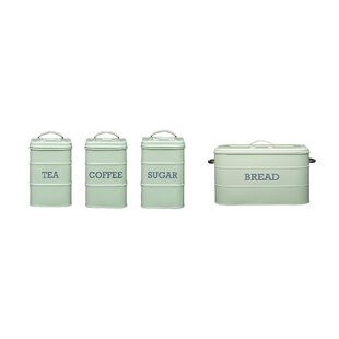 Sage green tea and best sale coffee canisters